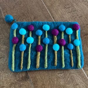 Rising Tide Wool Zipper Bag Pouch